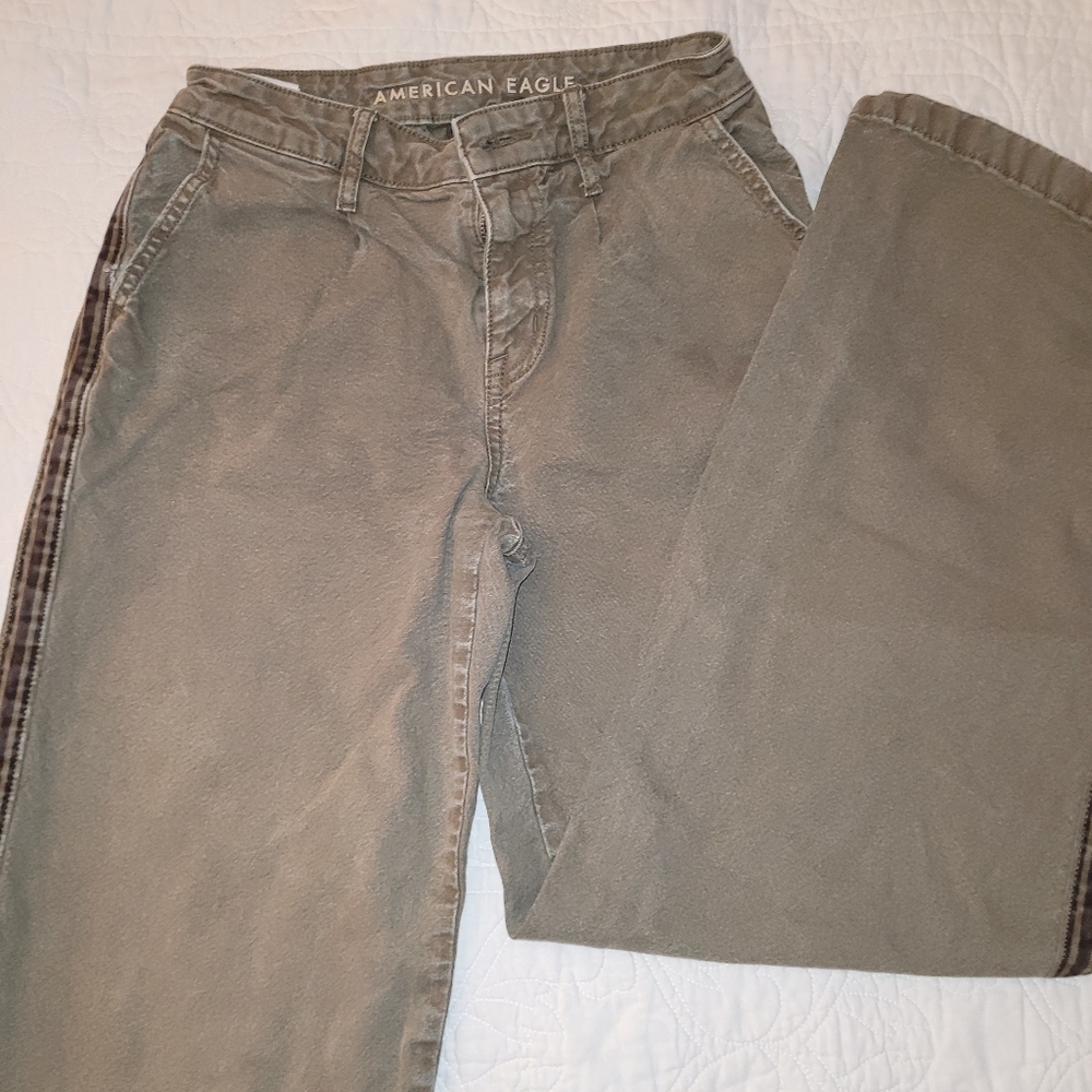 American Eagle Outfitters Women's Army Green Jeans